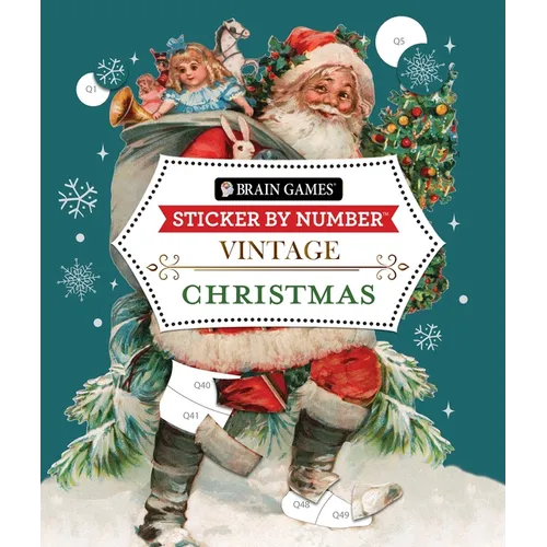 Brain Games - Sticker by Number - Vintage: Christmas (28 Images to Sticker) - Paperback