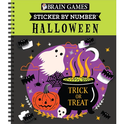 Brain Games - Sticker by Number: Halloween (Trick or Treat Cover): Volume 2 - Spiral