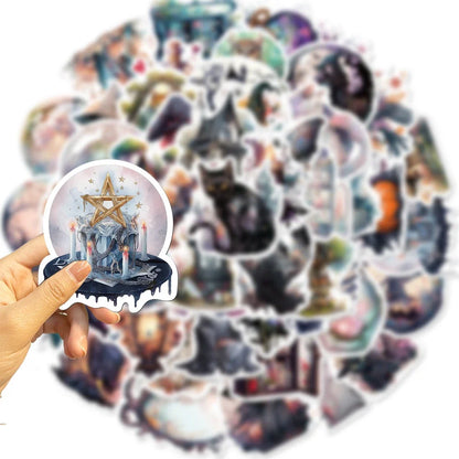 10/30/50PCS Cool Magic Witch Gothic Cartoon Stickers Aesthetic Anime Decals Skateboard Phone Laptop Suitcase Decorative Sticker