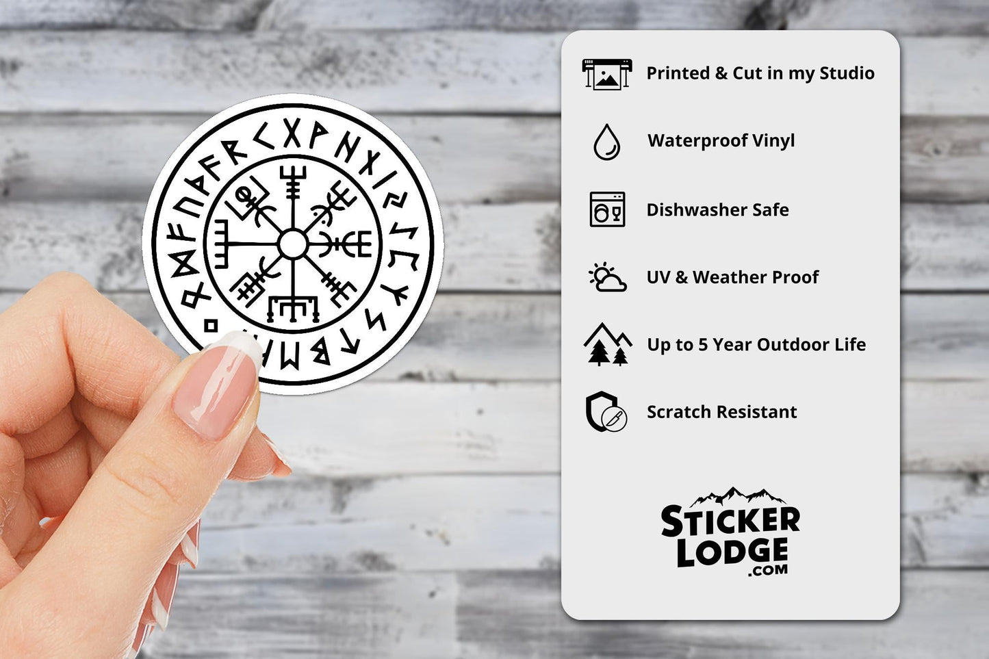 Viking Compass Vegvisir Rune Amulet Vinyl Sticker