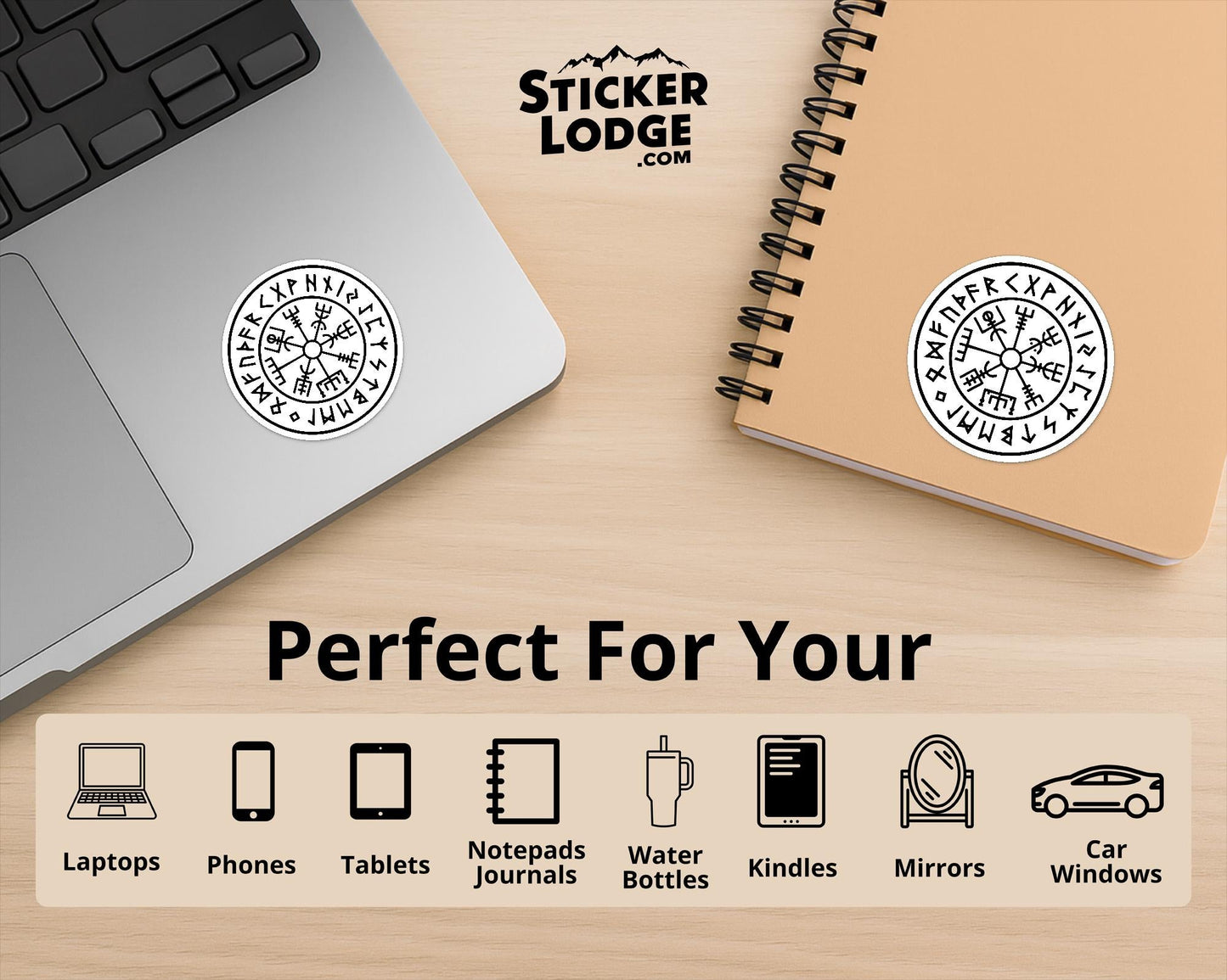 Viking Compass Vegvisir Rune Amulet Vinyl Sticker