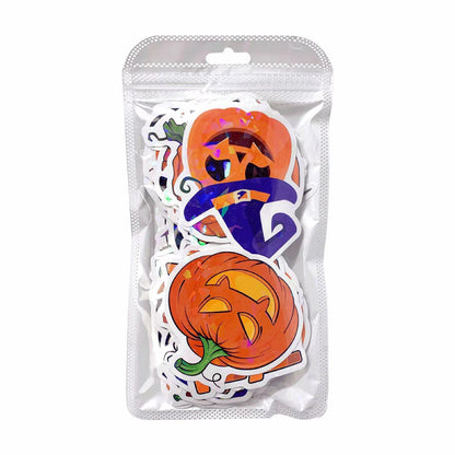 Waxkure 100PCS Halloween Pumpkin Ghost Witch Bat Vinyl Stickers Waterproof